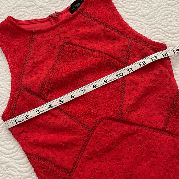 TOPSHOP Dress Red Lace Bodycon US 6 (Euro 38) - Picture 10 of 16